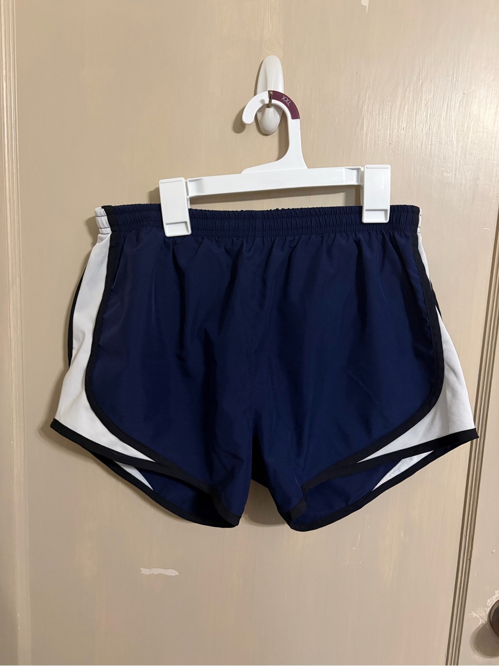 Sport-Tek Navy and White Athletic Running Shorts